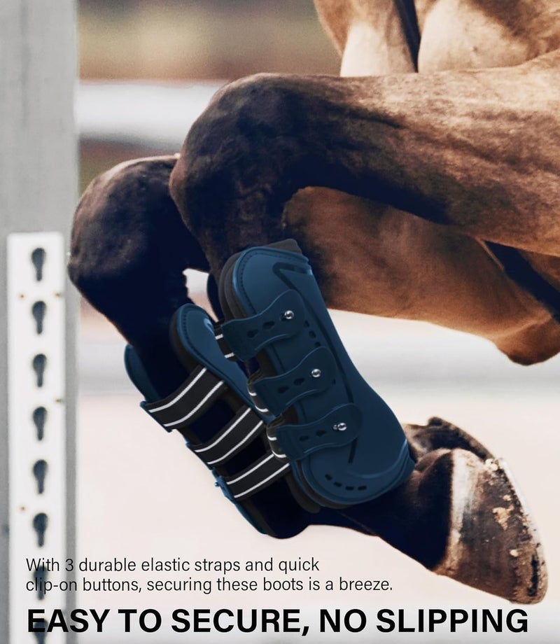 HackFond Horse Tendon Boots, Fetlock Boots & Open Front Boots for Jumping, Set of 4, Horse Protection Leg Guard - Image 4